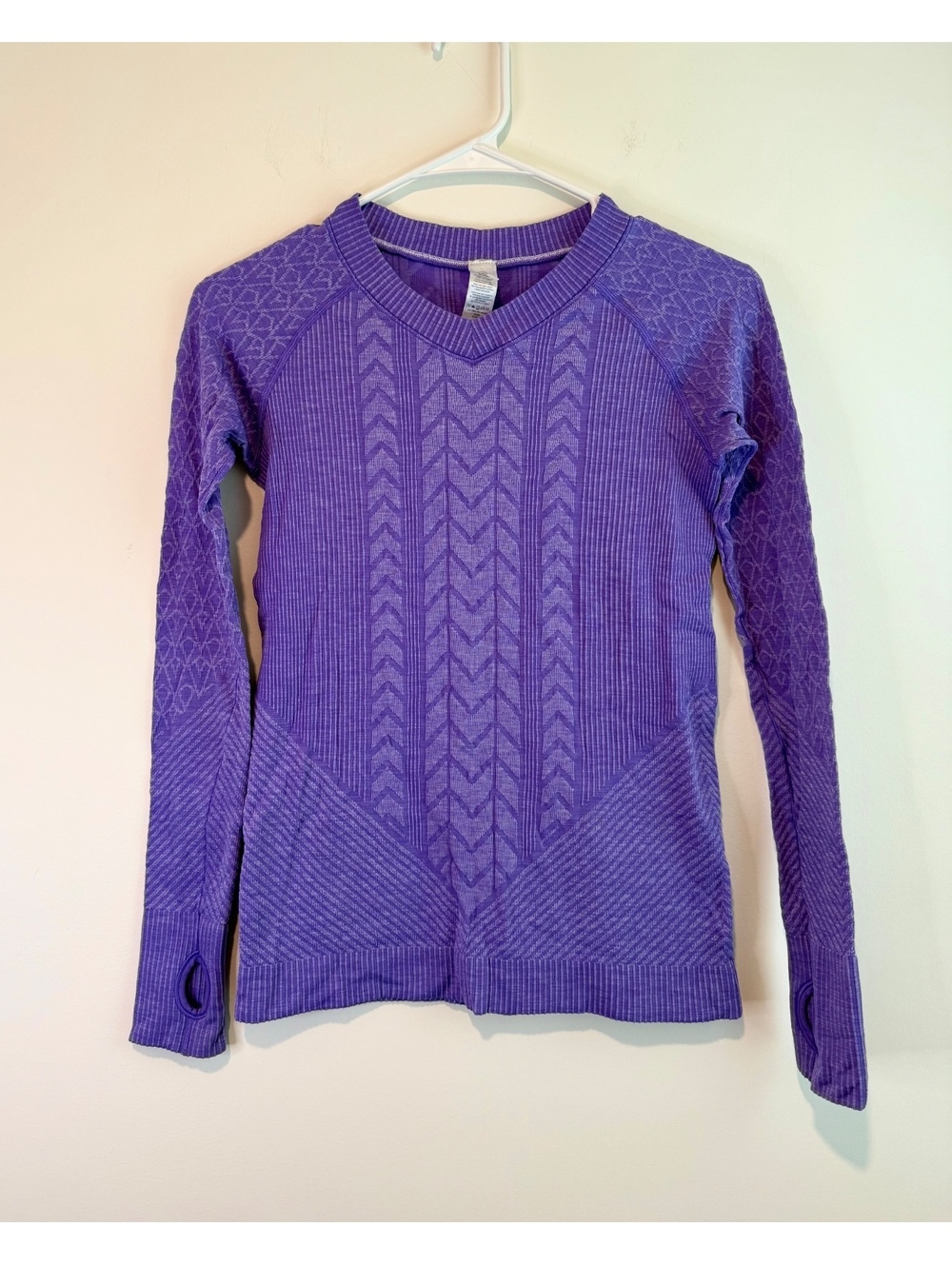 Ivivva by Lululemon Textured Long Sleeve Purple Athletic Top Girls Size 10